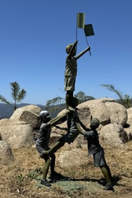 Life Size Boys Playing Sculpture by Jim Davidson