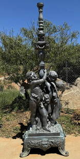Large Bronze Angels Floor Lamp: Size: 100 in