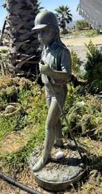 Life Size Bronze Girl Playing Polo