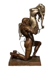 1993 Techno Lover Life Size Erotic Bronze Sculpture by Rudolfo Bucacio