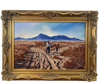 1984 The meeting Place Oil Painting by L. Benjamin Porter