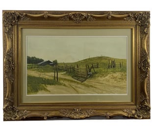 1985 Water Color Landscape Painting by Walt Johnston