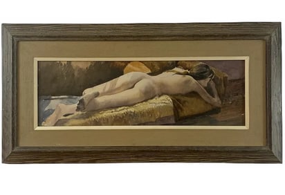 1972 Nude Woman Watercolor by Tom Darrah