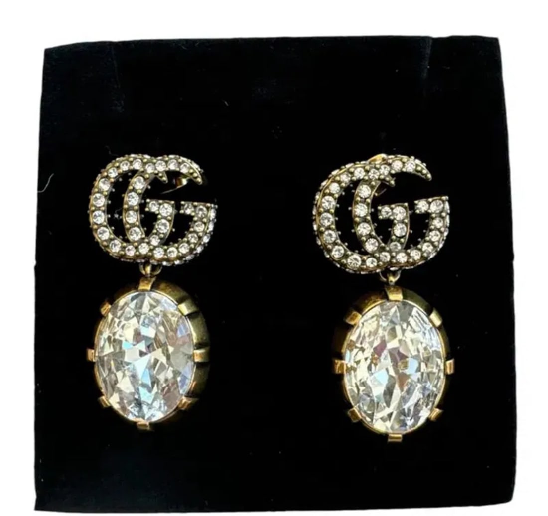 Large Gucci Crystal Earrings (1 of 2)