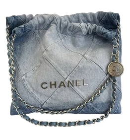 Chanel Bag Denim Quilted Chanel 22 Blue