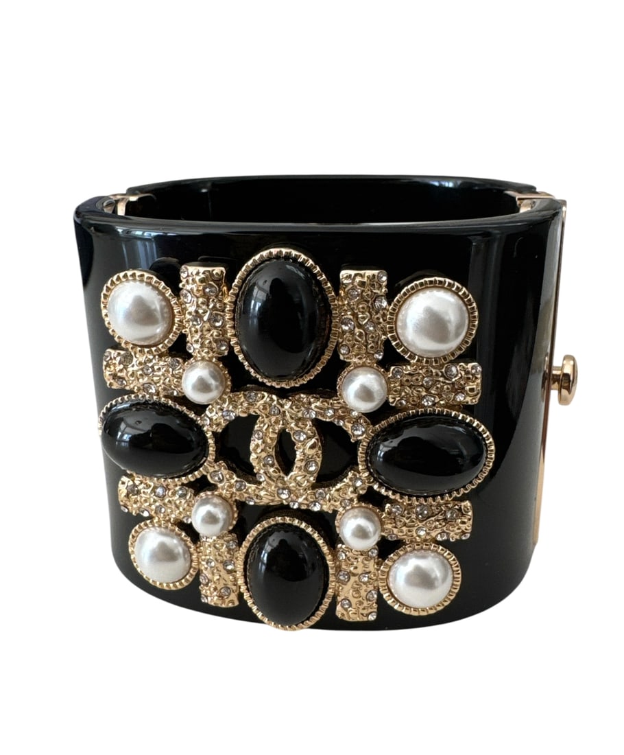 Chanel Black Resin Bracelet (1 of 3)