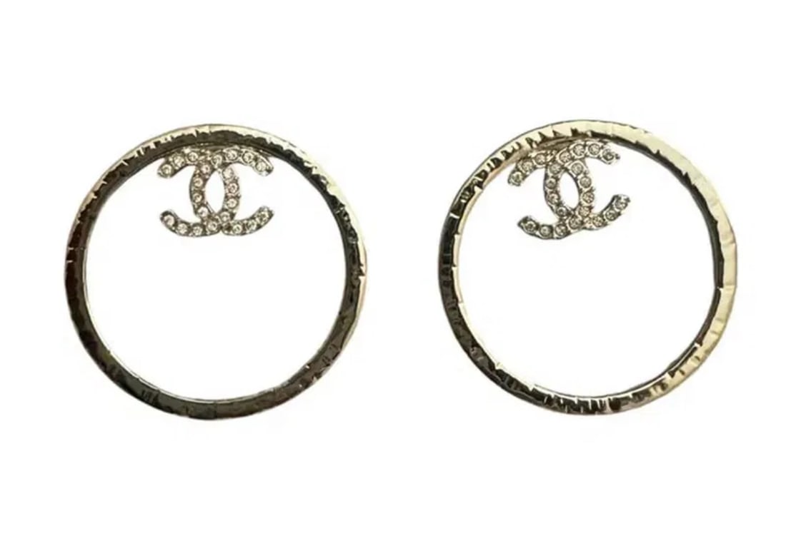 Chanel Metal Round Drop Earrings (1 of 1)