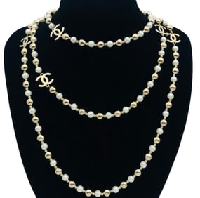 Chanel Pearl and Gold Necklace