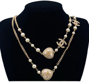 Chanel Pearl Heart Necklace