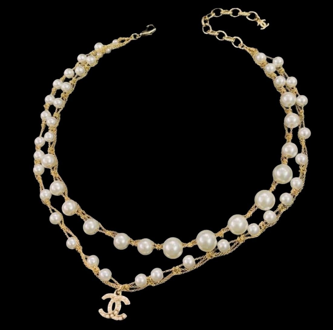 Chanel Faux Pearls Necklace: Includes box- shipping only.