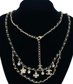 Chanel Black and Gold Metal Necklace