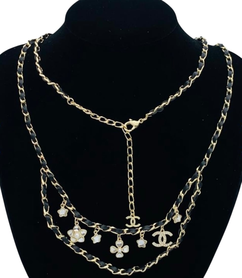 Chanel Black and Gold Metal Necklace (1 of 1)
