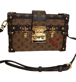 Louis Vuitton Petite Malle Handbag Reverse Monogram Canvas