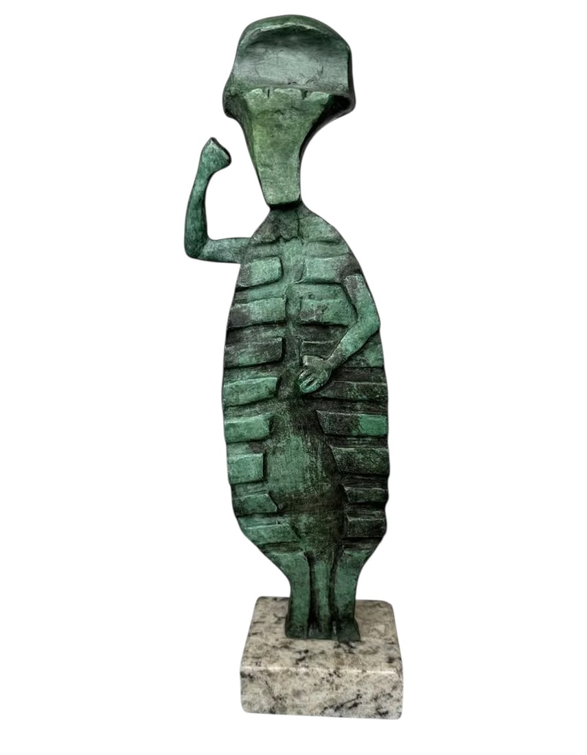 Rufino Tamayo Bronze Sculpture: Size: 14" x 3.5" x 3.5"