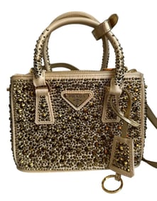 Prada Galleria Crystals Gold Bag