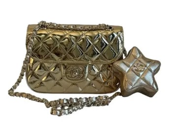 Chanel Mirror Metallic Mini Flap with Star Coin Bag