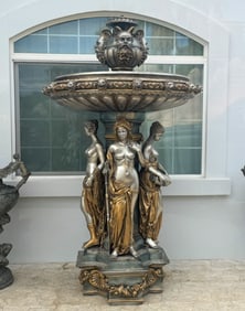Monumental Bronze Four Season Ladies Fountain