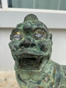 Enormous Bronze Foo Dogs