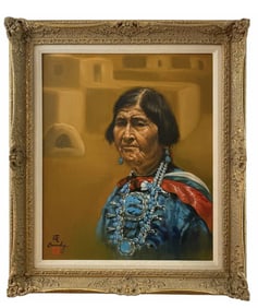 Native Navajo Woman Painting by Boondy