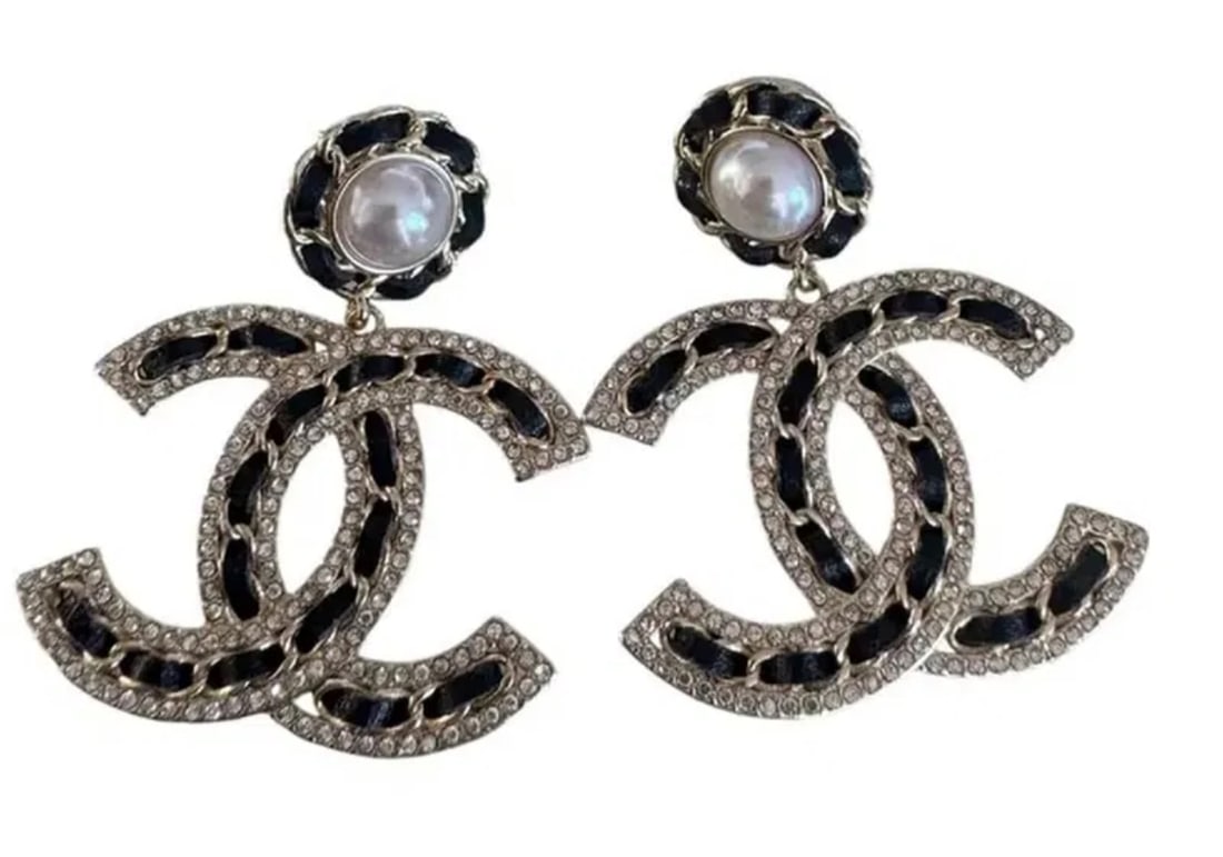 Large Chanel Metal Drop Earrings (1 of 2)