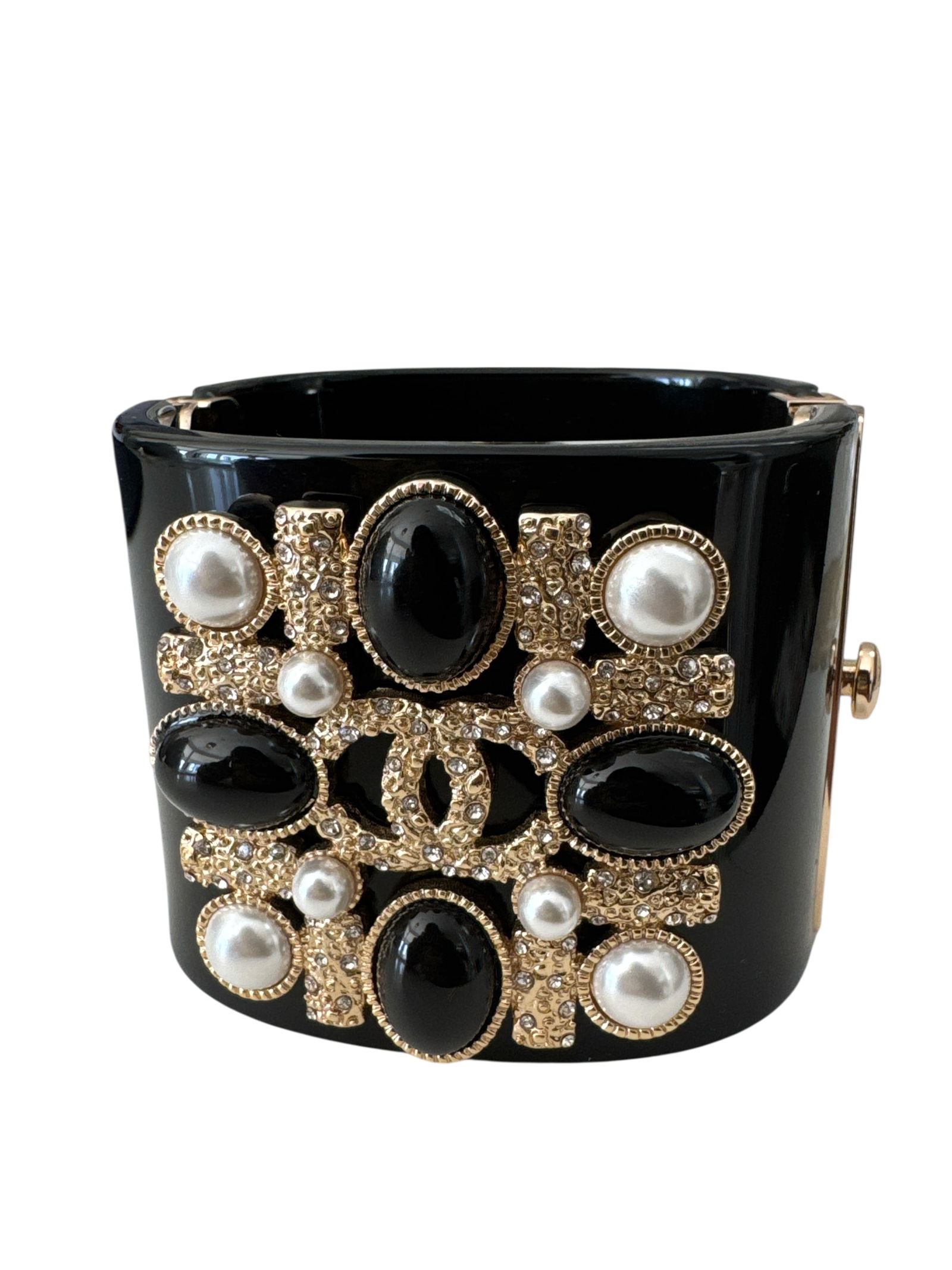 Chanel Black Resin Bracelet (1 of 3)