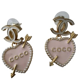 Chanel Pink Heart Earrings