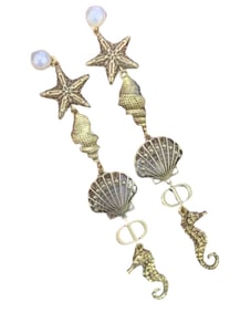 Christian Dior Sea Horses and Shells Earrings