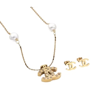 Chanel Gold Necklace Set