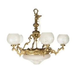 Large French Bronze Chandelier