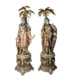 Life Size Bronze Arabs Hunters Sculptures