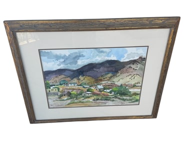 Small Town Watercolor Painting by Vera Noran