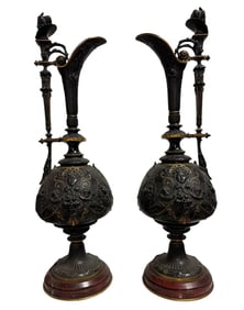 French Victorian Bronze Urns