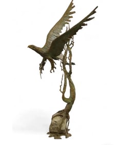 MARTIN BORJA Life Size Bronze Eagle Sculpture