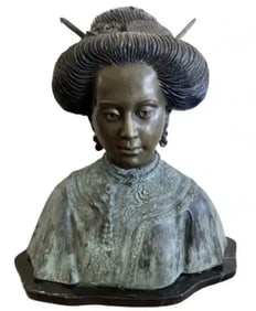 Life Size Asian Woman Bronze Sculpture