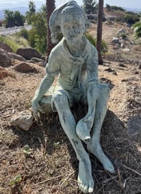 Asian Bronze Man Fishing Sculpture Fountain