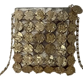 Rare Chanel Cruise 2018 Metier D’Art Gold Medallion Chain Bag