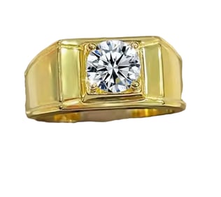 Diamond Ring for Men 1ct Mossanite Gold