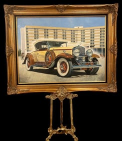1930 Cadillac V-16 Roadster Oil Painting By Tom Darrah
