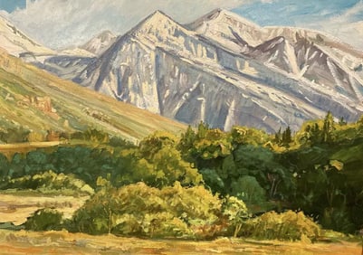 Large Landscape Oil on Panel Painting by Wezwik Signed