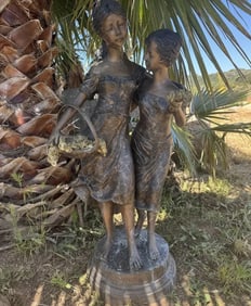 Life Size Bronze Sisters