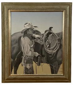 Cowboy Oil Painting by Walt Johnston