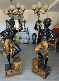 Life Size Blackmoors Floor Lamps Statues