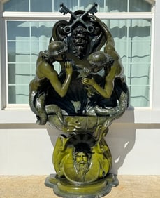 Monumental Merman Nautical Bronze Fountain Sculpture