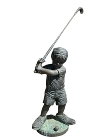 Life Size Bronze Boy Golf Player