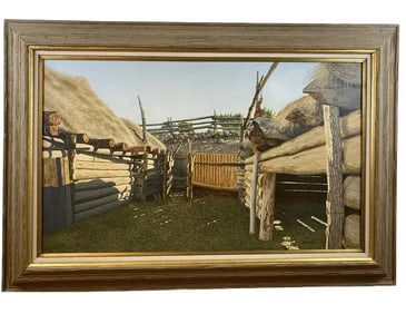 Ranch House Oil Painting by Walt Johnston