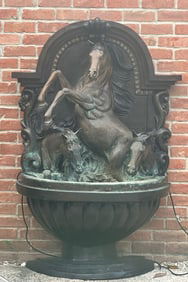 Large Rearing Horses Bronze Fountain