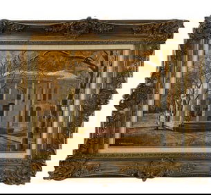 White House Particle Board Painting by K. Breuggeman