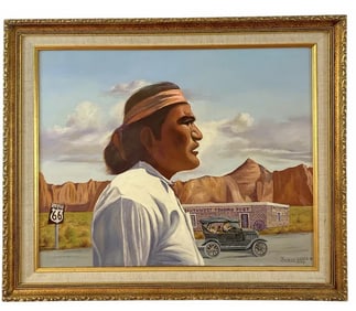 1993 SouthWest Trading Post Oil Painting by Maurice Green
