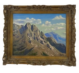 1986 Landscape Mountain Oil Painting by Maurice Green