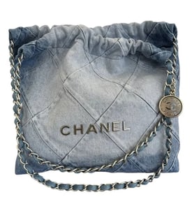 Chanel Bag Denim Quilted Chanel 22 Blue